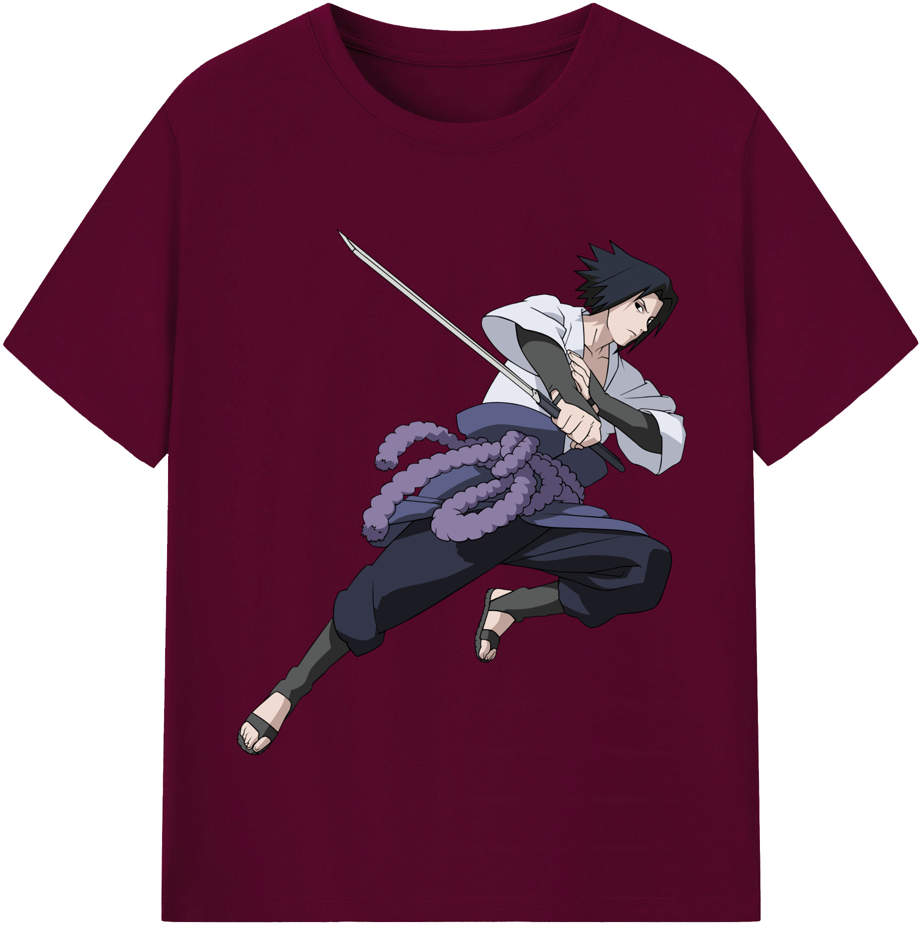 （画像用） NARUTO -ナルト- うちは サスケ Uchiha Sasuke レディースカジュアルプリントTシャツ（綿100％）